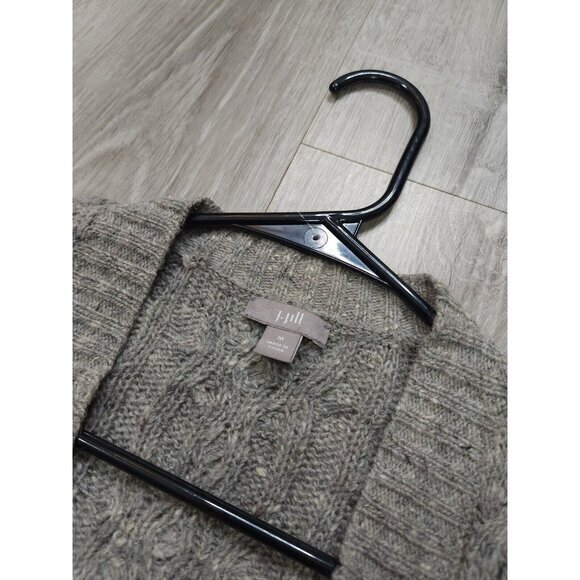 J‎ Jill Wool Cardigan Womens Medium Cable Knit Open Front Mohair Fisherman - Picture 5 of 10